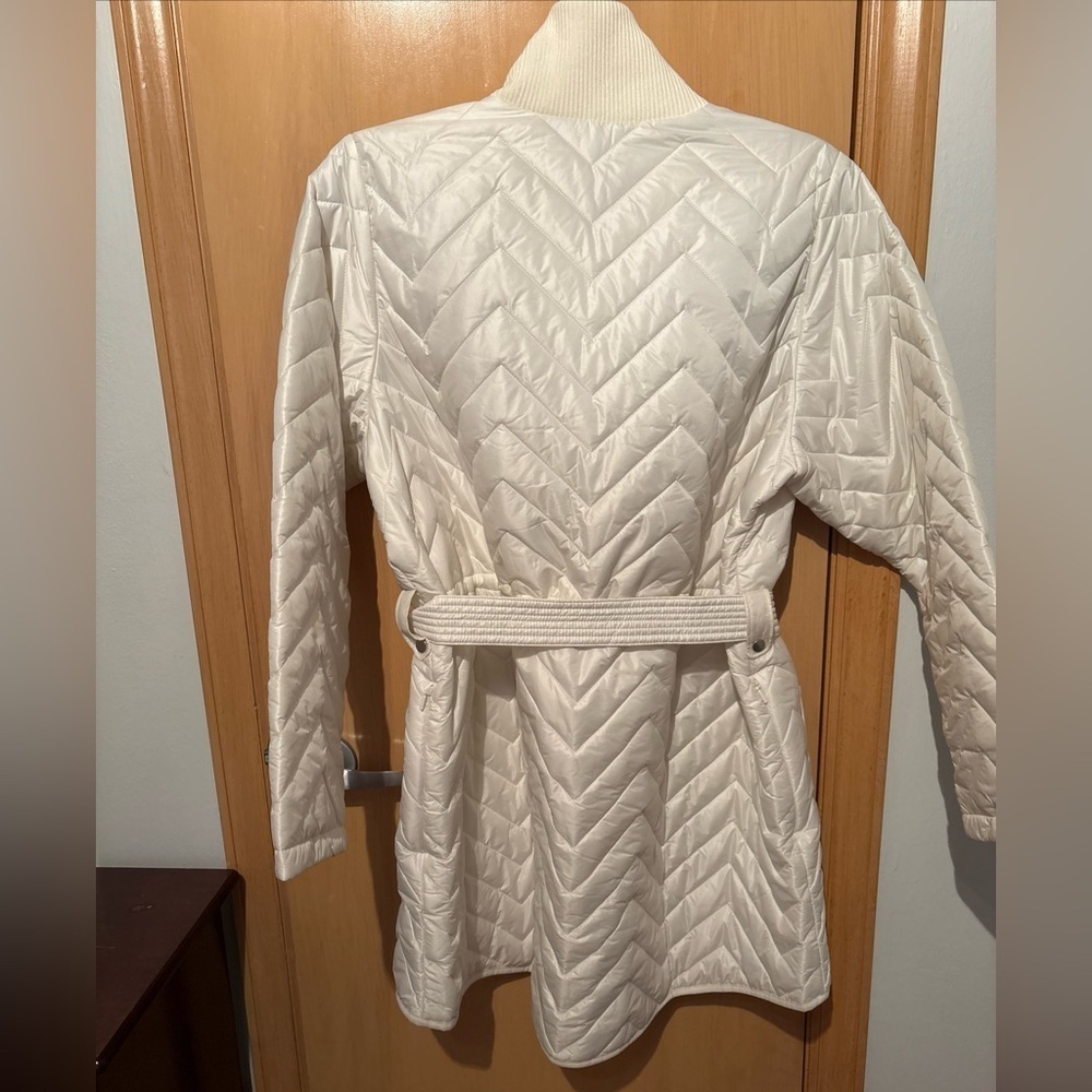 ATHLETA Mendocino Coat Women's Size 1X Off White Belted w/ pockets BNWT - Picture 7 of 7